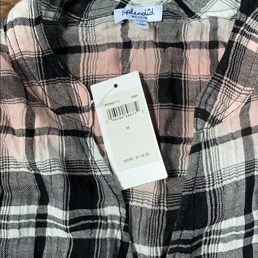 Pink Plaid Splendid Tank - Picture 2 of 5